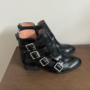Sleek Black Multi-Buckle Ankle Booties